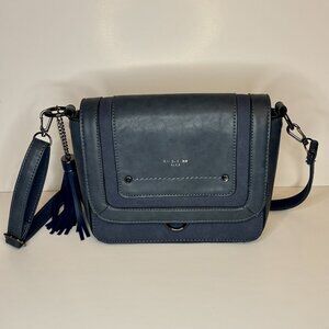 David Jones Paris Blue Crossbody Bag Tassel Shoulder Purse